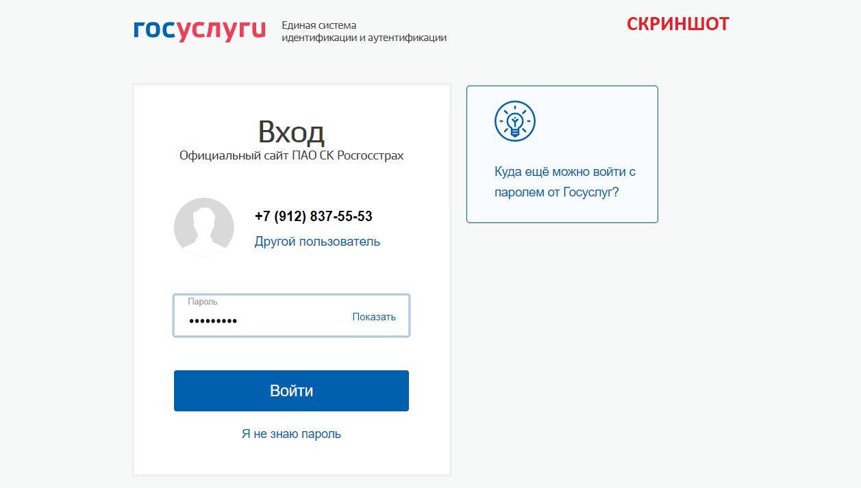 пароль на госуслуги